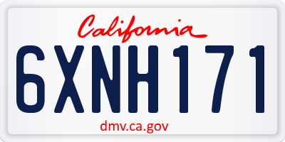 CA license plate 6XNH171