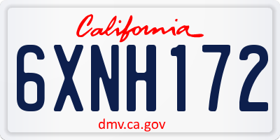 CA license plate 6XNH172