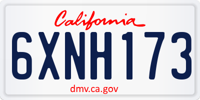 CA license plate 6XNH173