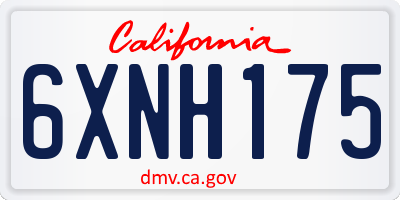 CA license plate 6XNH175