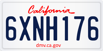 CA license plate 6XNH176