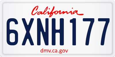CA license plate 6XNH177