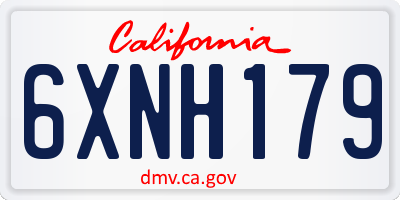 CA license plate 6XNH179