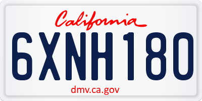 CA license plate 6XNH180