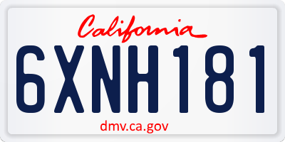 CA license plate 6XNH181
