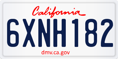 CA license plate 6XNH182