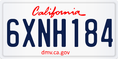 CA license plate 6XNH184