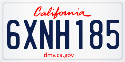 CA license plate 6XNH185