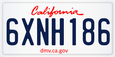 CA license plate 6XNH186