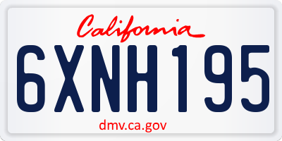 CA license plate 6XNH195