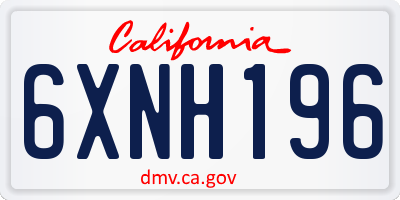 CA license plate 6XNH196