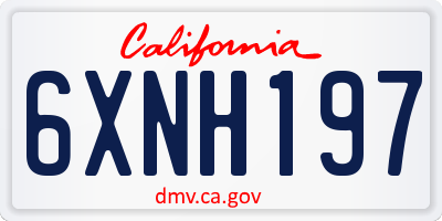 CA license plate 6XNH197