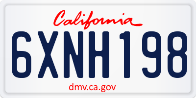 CA license plate 6XNH198