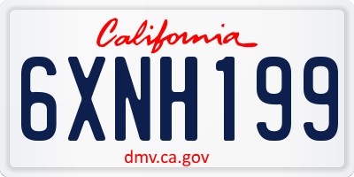 CA license plate 6XNH199
