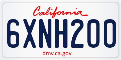CA license plate 6XNH200