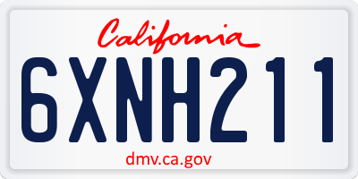CA license plate 6XNH211
