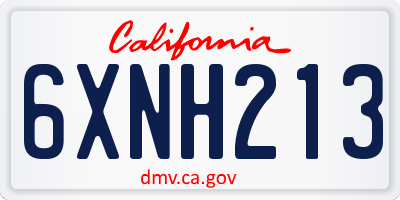 CA license plate 6XNH213