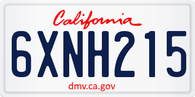CA license plate 6XNH215