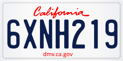 CA license plate 6XNH219