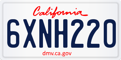 CA license plate 6XNH220
