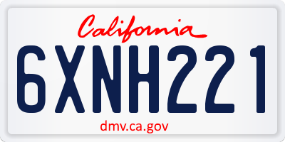 CA license plate 6XNH221