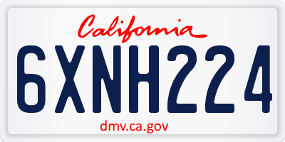 CA license plate 6XNH224