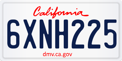 CA license plate 6XNH225