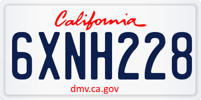 CA license plate 6XNH228