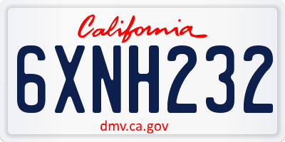 CA license plate 6XNH232