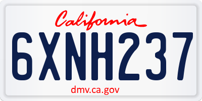 CA license plate 6XNH237