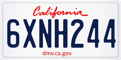 CA license plate 6XNH244