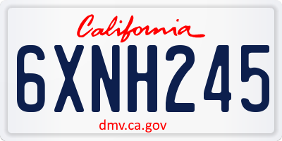 CA license plate 6XNH245