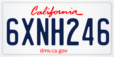 CA license plate 6XNH246