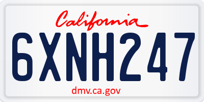 CA license plate 6XNH247