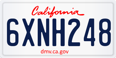 CA license plate 6XNH248