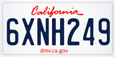 CA license plate 6XNH249
