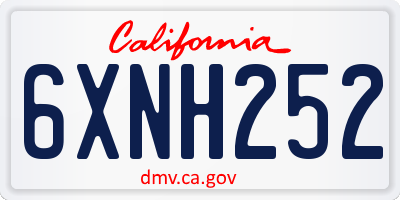 CA license plate 6XNH252