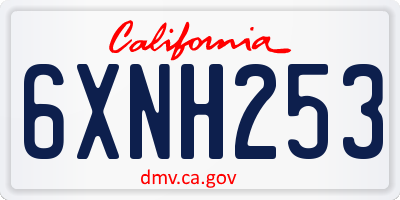 CA license plate 6XNH253