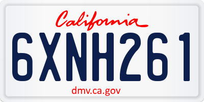 CA license plate 6XNH261