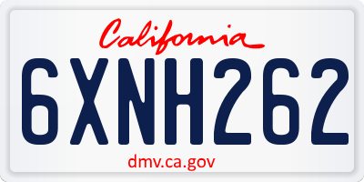 CA license plate 6XNH262