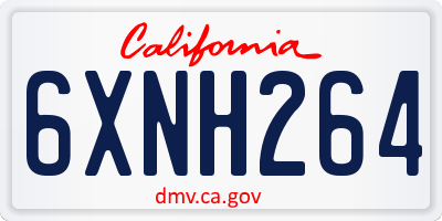 CA license plate 6XNH264
