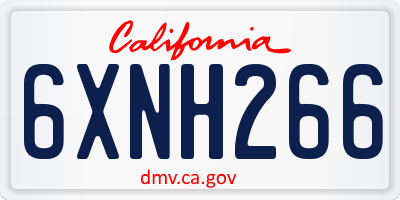 CA license plate 6XNH266