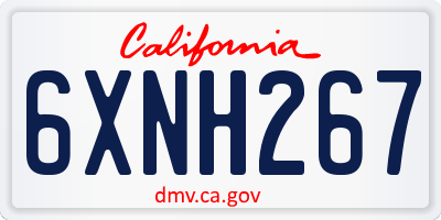 CA license plate 6XNH267