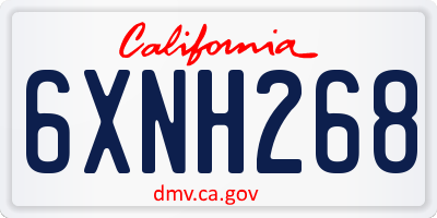 CA license plate 6XNH268