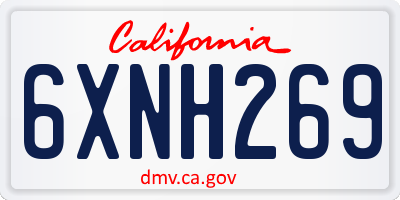 CA license plate 6XNH269