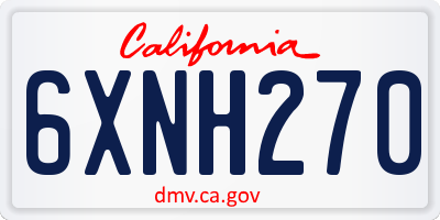 CA license plate 6XNH270