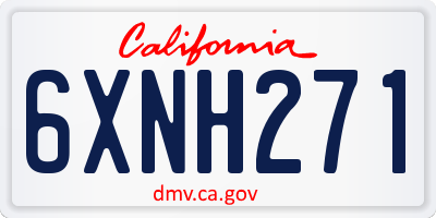 CA license plate 6XNH271