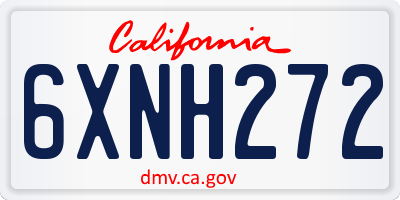 CA license plate 6XNH272