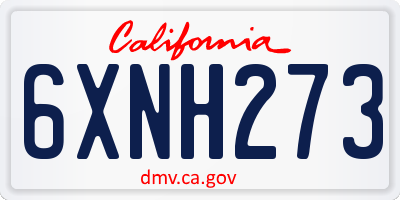 CA license plate 6XNH273