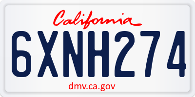 CA license plate 6XNH274